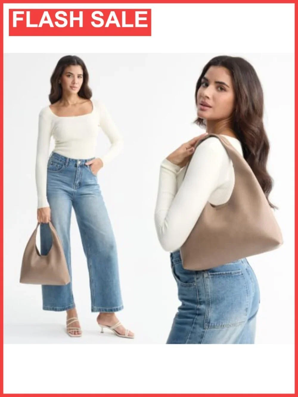 Slouchy Faux Leather Hobo Bag Soft Vegan Leather Tote Small Purse